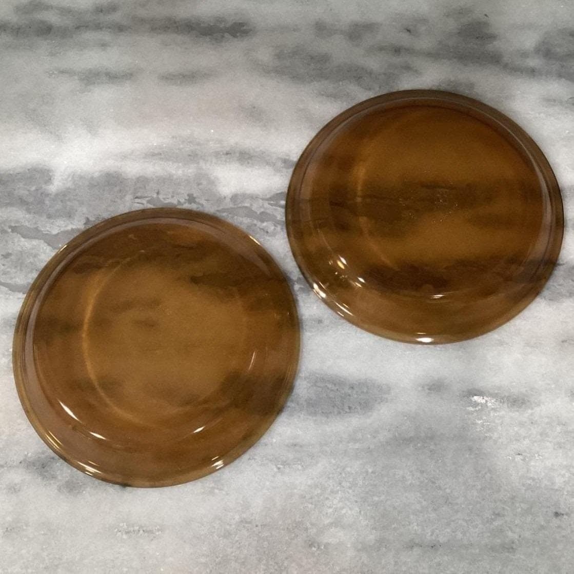 Anchor Hocking Amber Pie Plate #1060, Set of 2, Vintage Fire-King Bakeware - Thumbnail 6