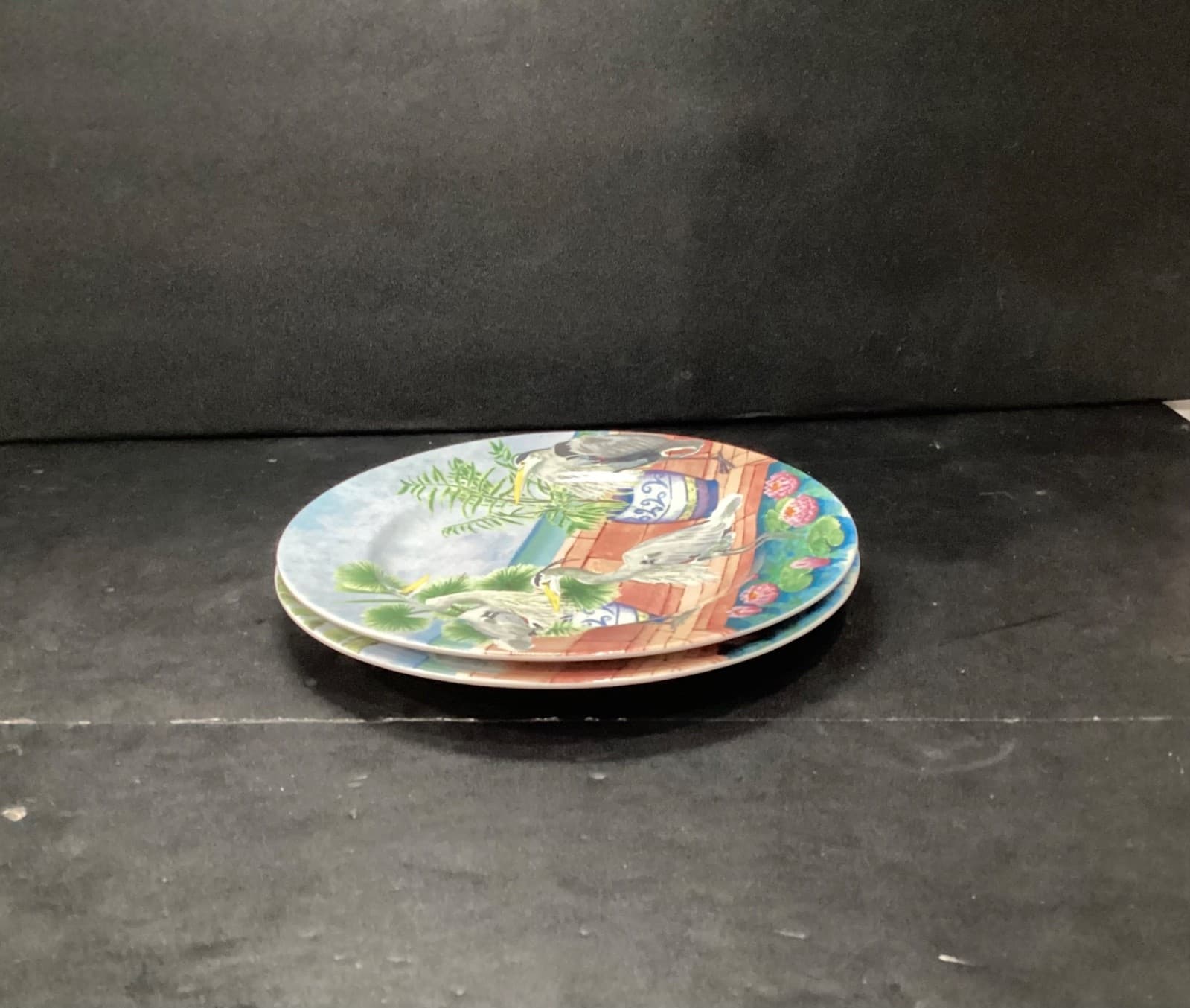 American Atelier "Marsh Birds" Porcelain China Salad Plates #5245 P16 Set Of 2 - Thumbnail 7