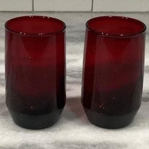 Anchor Hocking Royal Ruby Juice Glasses, Set of 2, Vintage Tumblers, Drinkware - Thumbnail 11