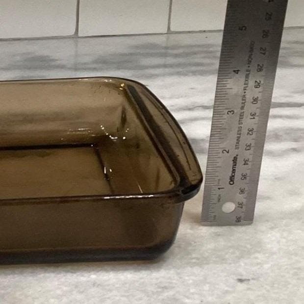 Pyrex Amber Glass Casserole #232, 2L Vintage Square Baking Dish, USA Ovenware - Thumbnail 4