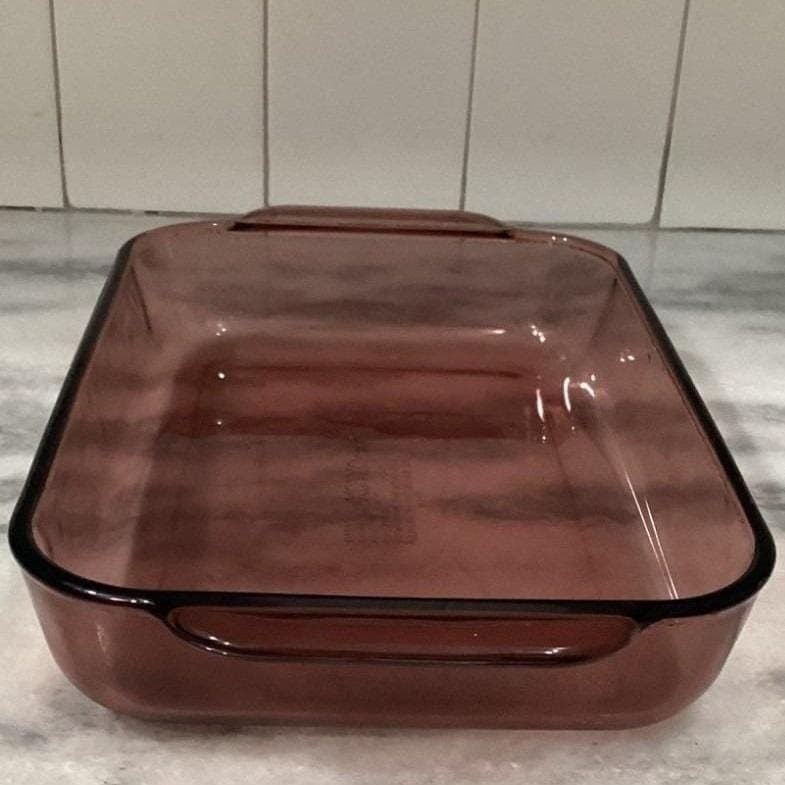 Pyrex Cranberry Glass 7x11 Casserole, 2 Qt Rectangle Bake Dish, Vintage Ovenware - Thumbnail 11