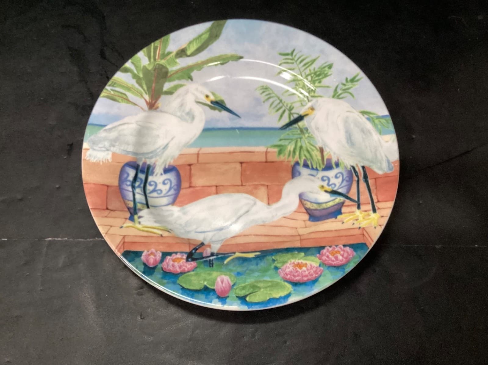 American Atelier "Marsh Birds" Porcelain China Salad Plates #5245 P16 Set Of 2 - Thumbnail 3