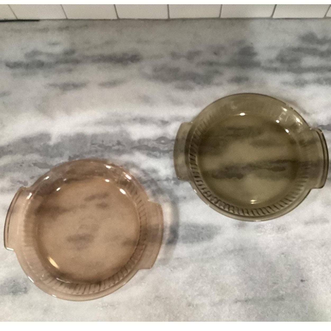 Anchor Hocking Brown Glass Pie Plates #1460, Set of 2, Vintage USA Bakeware - Thumbnail 6