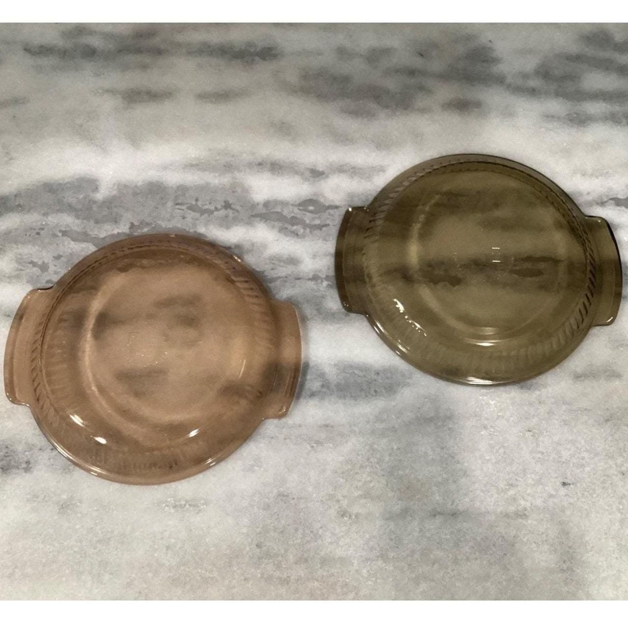 Anchor Hocking Brown Glass Pie Plates #1460, Set of 2, Vintage USA Bakeware - Thumbnail 7