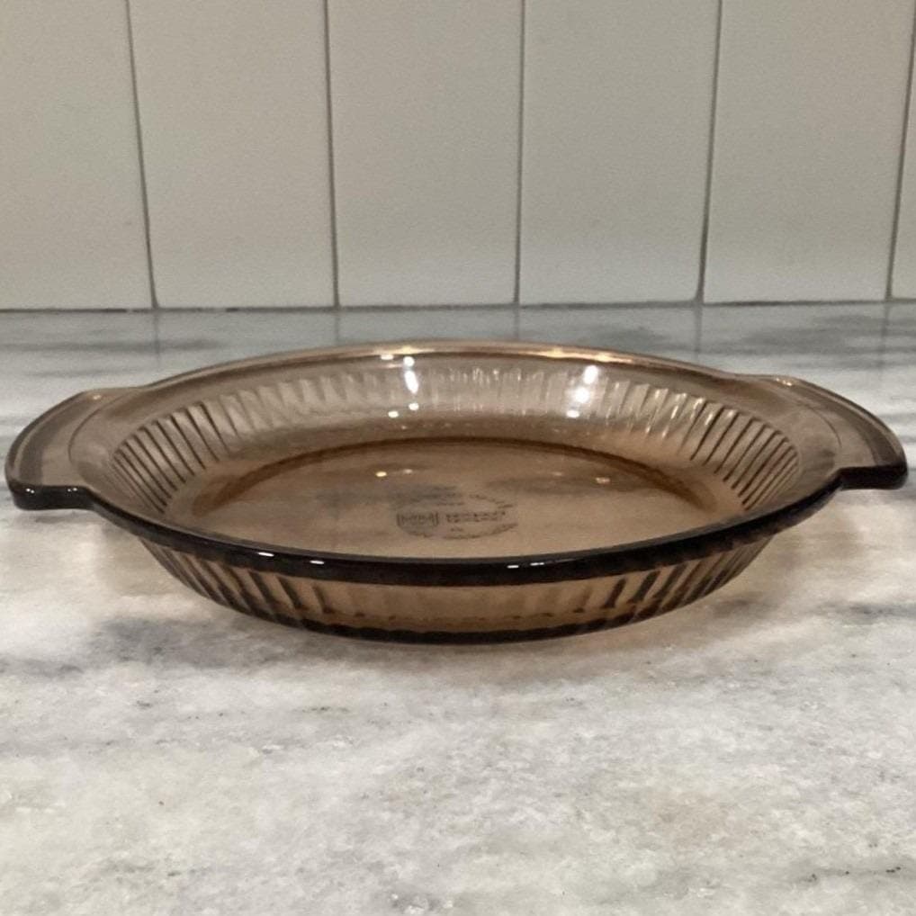Anchor Hocking Brown Glass Pie Plates #1460, Set of 2, Vintage USA Bakeware - Thumbnail 14
