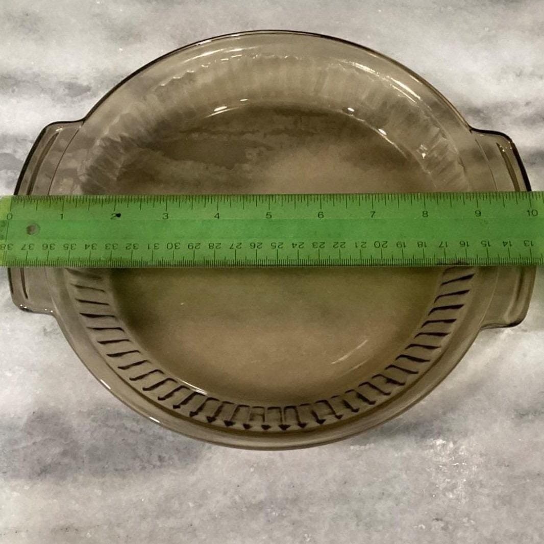 Anchor Hocking Brown Glass Pie Plates #1460, Set of 2, Vintage USA Bakeware - Thumbnail 2