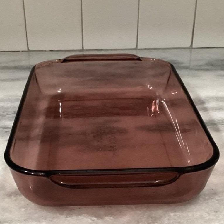 Pyrex Cranberry Glass 7x11 Casserole, 2 Qt Rectangle Bake Dish, Vintage Ovenware - Thumbnail 13