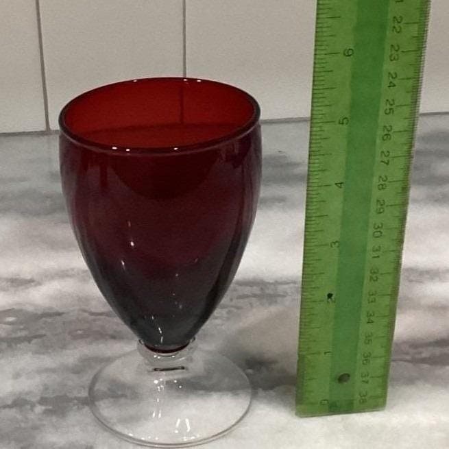Anchor Hocking Royal Ruby Glasses, 3 Piece Mismatched, Goblet, Juice & Highball - Thumbnail 4