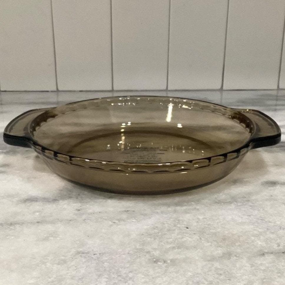 Anchor Hocking Amber Deep Dish Pie Plate #1075, Vintage Brown Glass Bakeware - Thumbnail 11