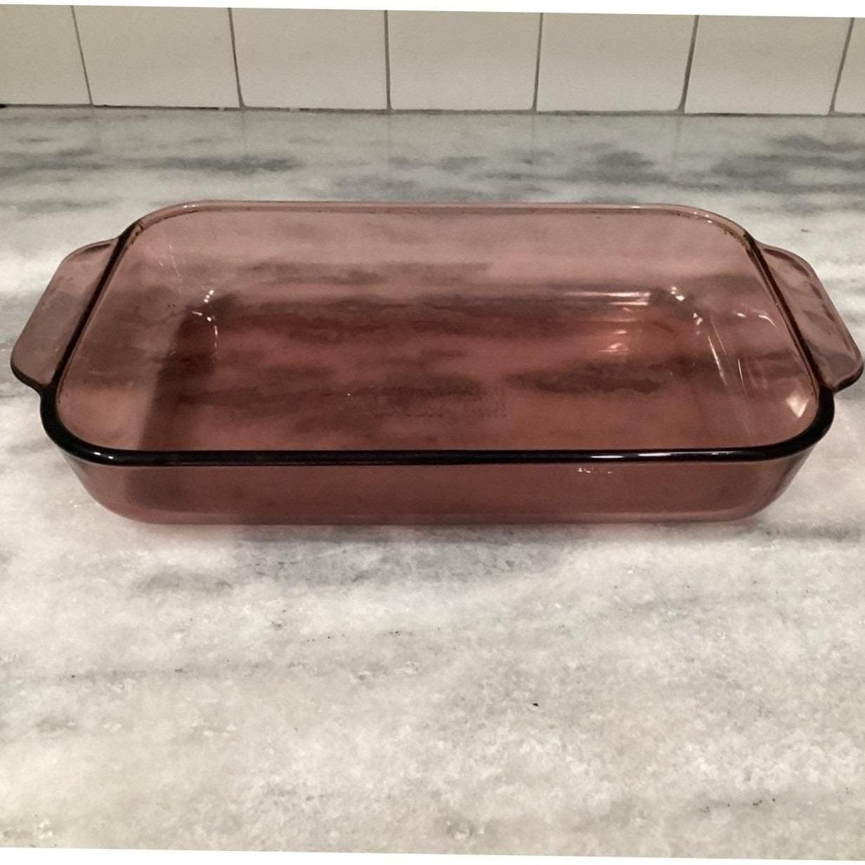 Pyrex Cranberry Glass 7x11 Casserole, 2 Qt Rectangle Bake Dish, Vintage Ovenware - Thumbnail 8