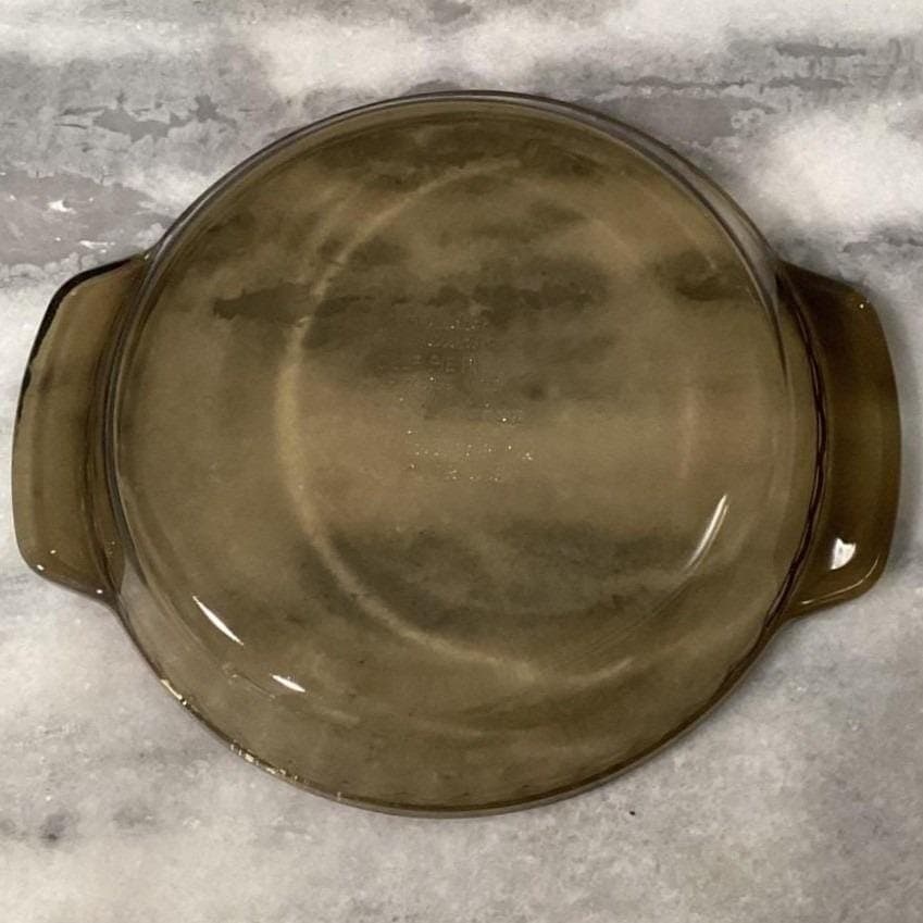 Anchor Hocking Amber Deep Dish Pie Plate #1075, Vintage Brown Glass Bakeware - Thumbnail 5