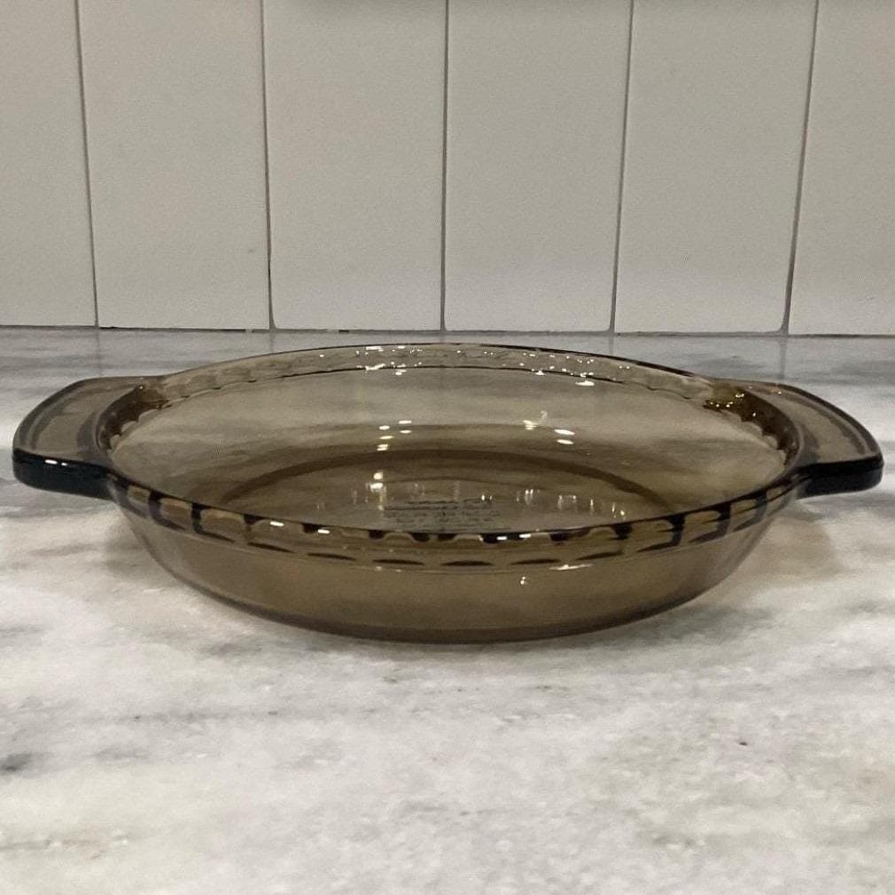 Anchor Hocking Amber Deep Dish Pie Plate #1075, Vintage Brown Glass Bakeware - Thumbnail 9