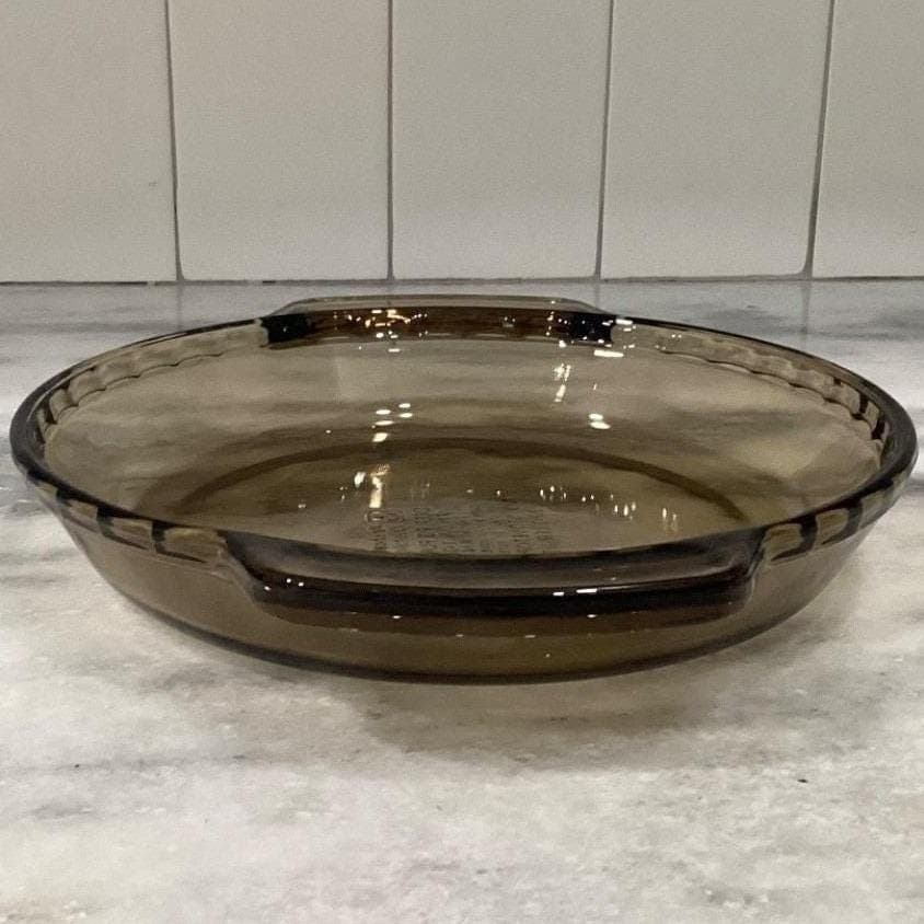 Anchor Hocking Amber Deep Dish Pie Plate #1075, Vintage Brown Glass Bakeware - Thumbnail 10