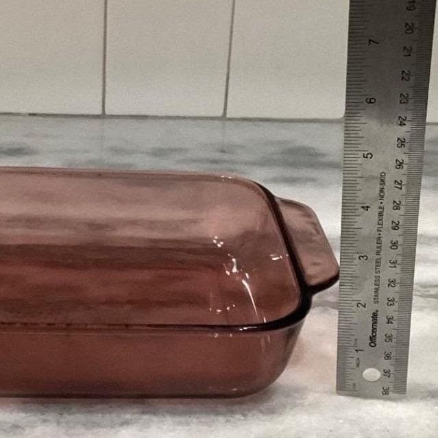 Pyrex Cranberry Glass 7x11 Casserole, 2 Qt Rectangle Bake Dish, Vintage Ovenware - Thumbnail 4