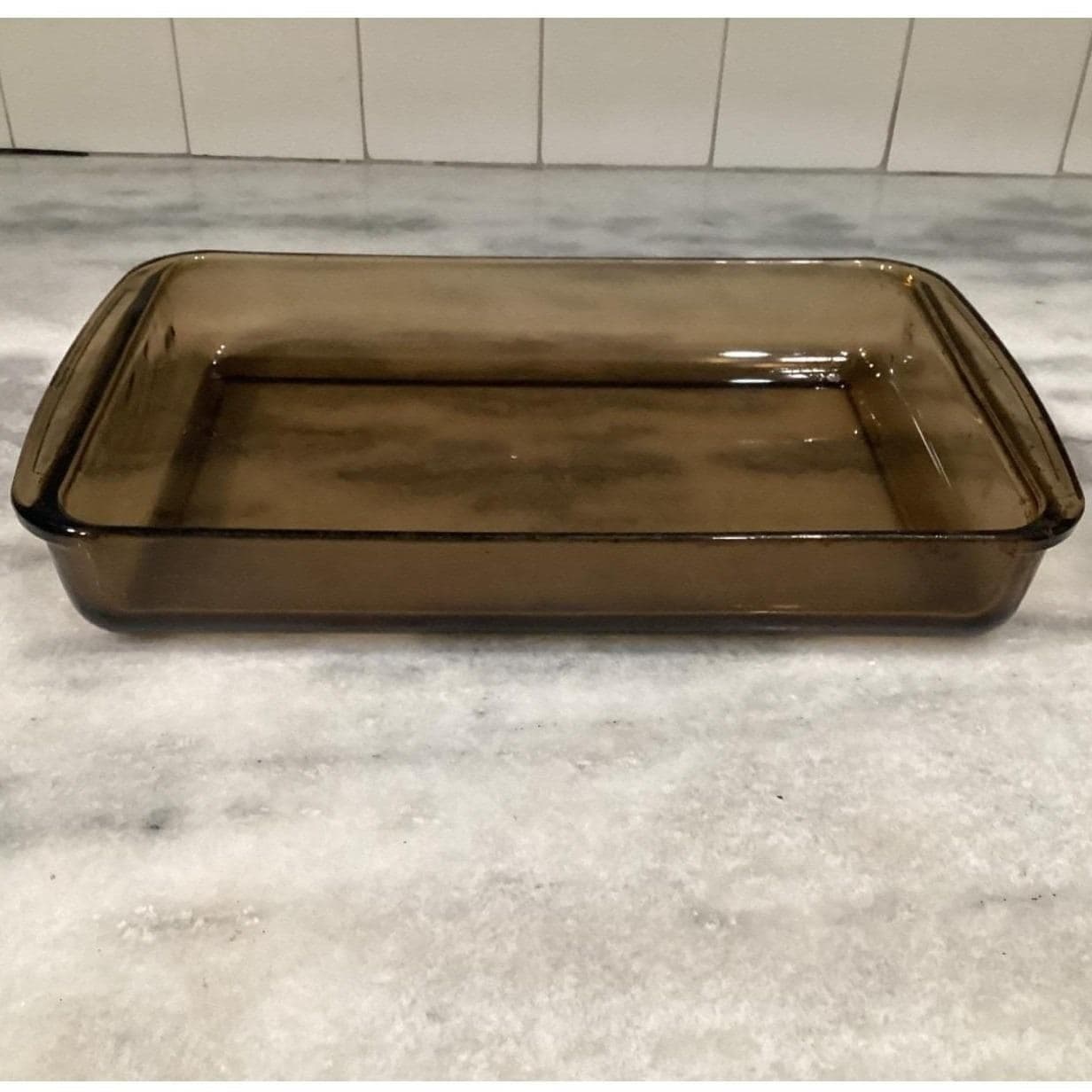 Pyrex Amber Glass Casserole #232, 2L Vintage Square Baking Dish, USA Ovenware - Thumbnail 8