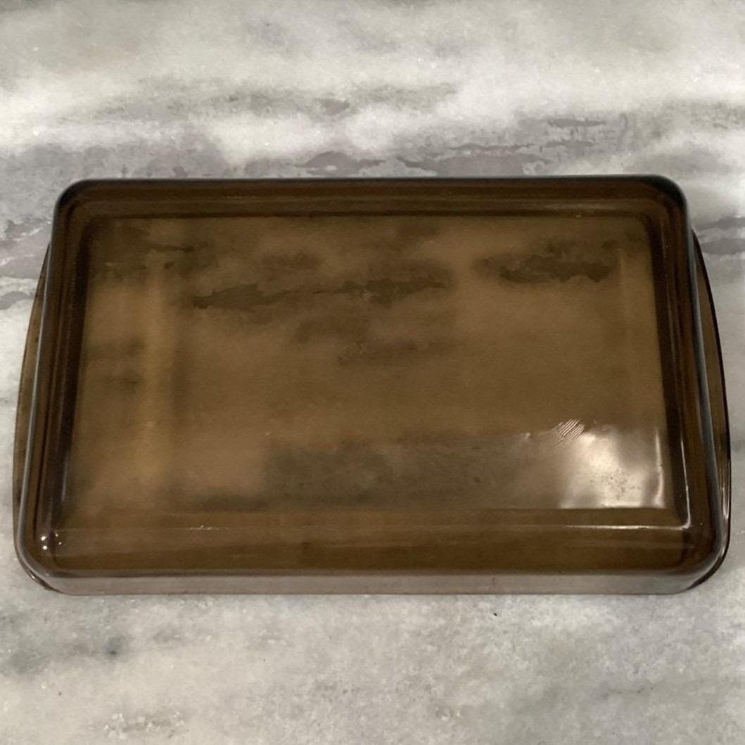 Pyrex Amber Glass Casserole #232, 2L Vintage Square Baking Dish, USA Ovenware - Thumbnail 6