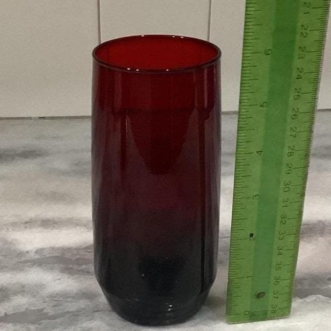 Anchor Hocking Royal Ruby Glasses, 3 Piece Mismatched, Goblet, Juice & Highball - Thumbnail 2
