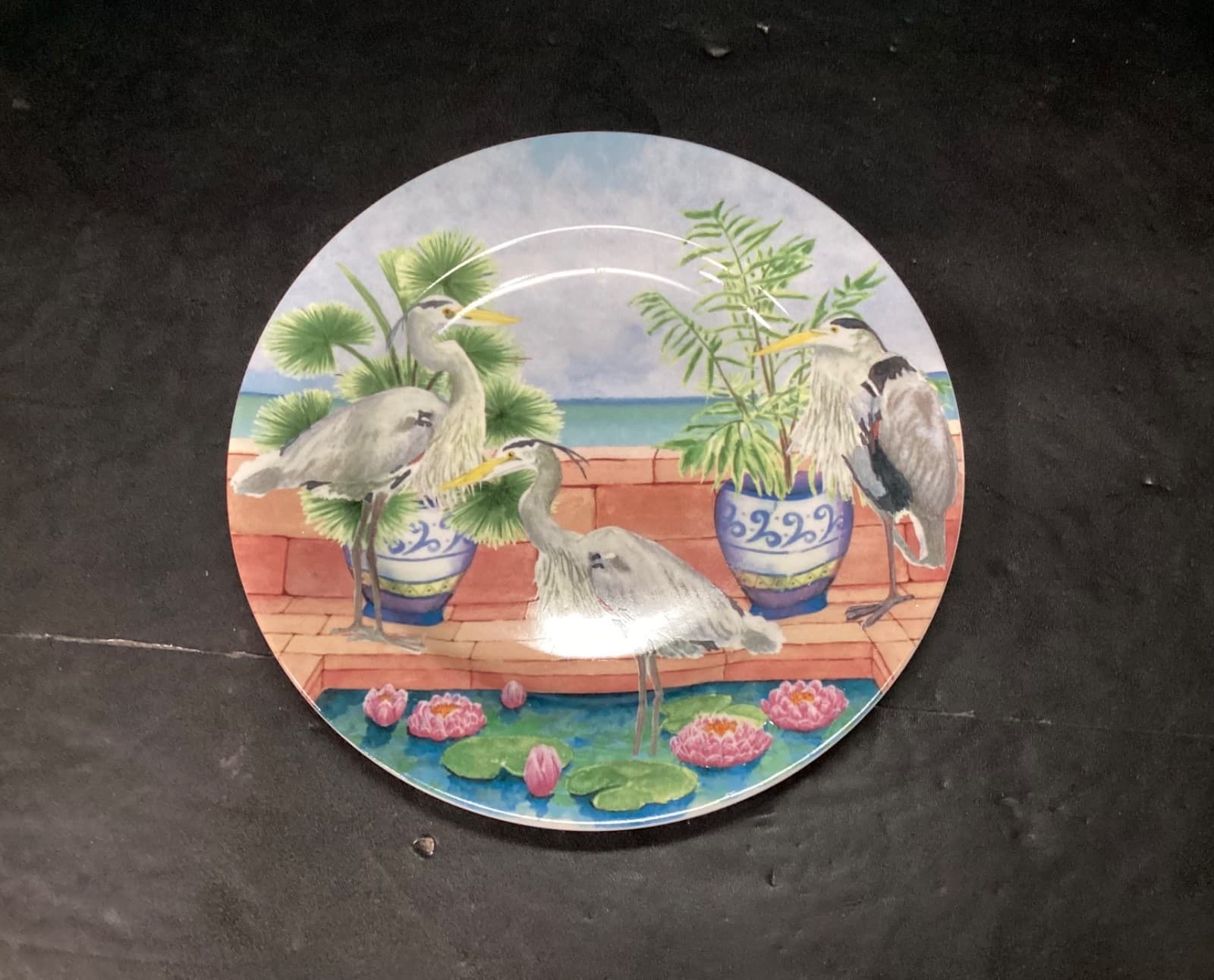 American Atelier "Marsh Birds" Porcelain China Salad Plates #5245 P16 Set Of 2 - Thumbnail 2