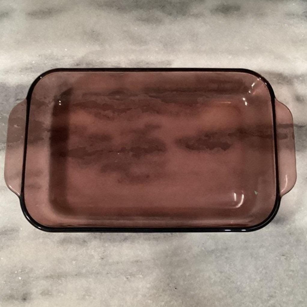 Pyrex Cranberry Glass 7x11 Casserole, 2 Qt Rectangle Bake Dish, Vintage Ovenware - Thumbnail 7