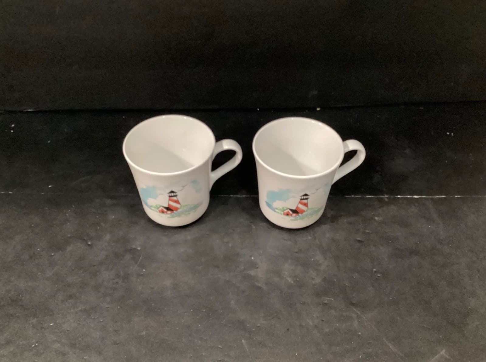 Corelle Coordinates Stoneware Set of 2 Coffee Cups Mugs Outer Banks Lighthouse - Thumbnail 2