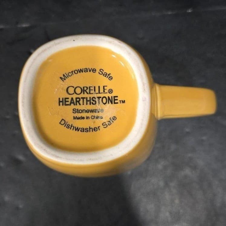 Corelle Hearthstone Yellow Turmeric Square Coffee Cup, Replacement Stoneware Mug - Thumbnail 4