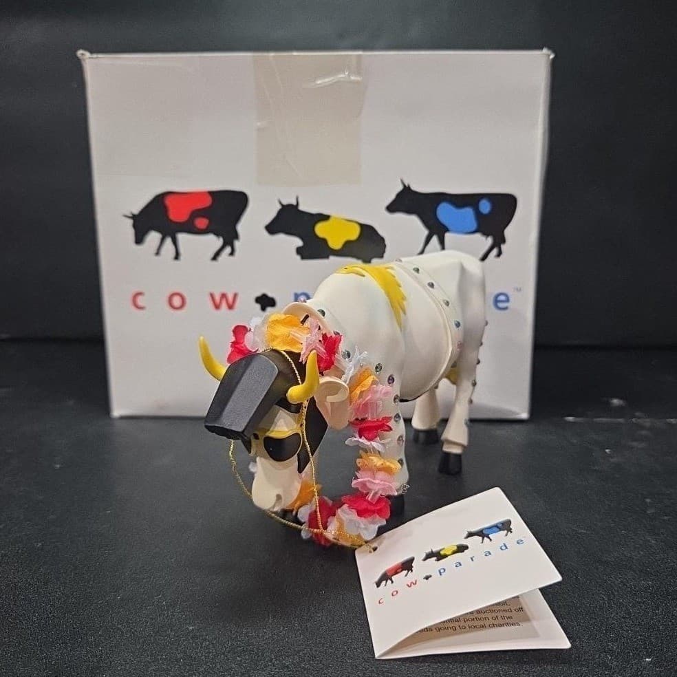 Cow Parade Rock-n-Roll Figurine, Westland Giftware, #9137, Box/Tag - Thumbnail 2