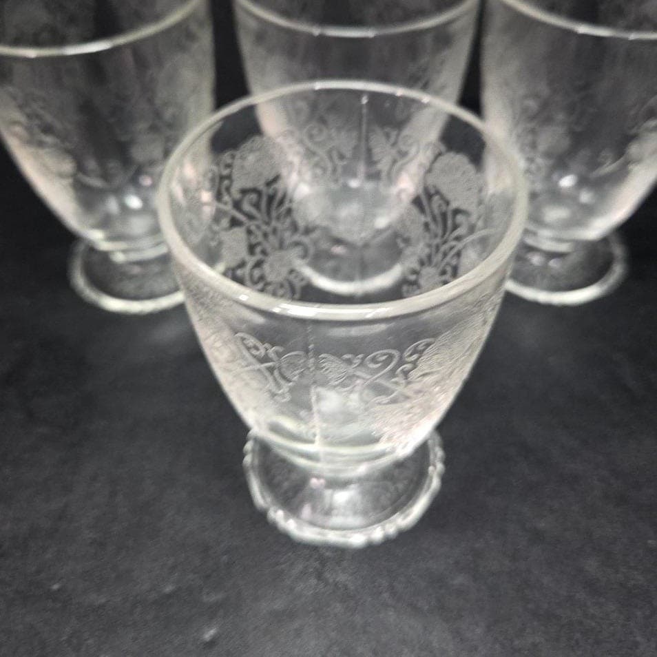 Hazel Atlas Florentine Poppy #1 Juice Glasses, Set of 4, Vtg Tumblers, Drinkware - Thumbnail 6