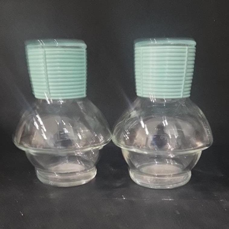 McKee Hottle Glass Decanters, Set of 2, Vintage Glasbake Coffee Tea Servers - Thumbnail 10