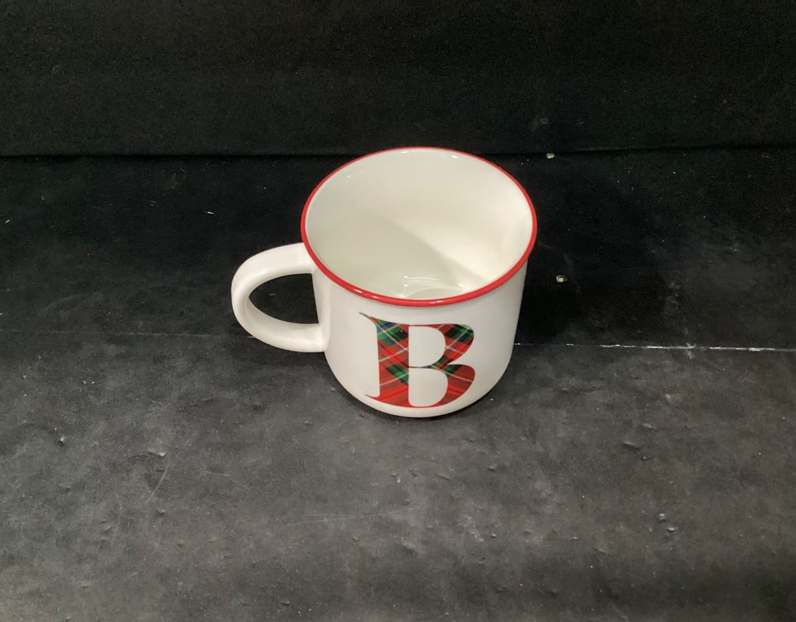 Bee & Willow Home Plaid Monogram Mug Personalized Letter B 16 oz Large Cup - Thumbnail 2