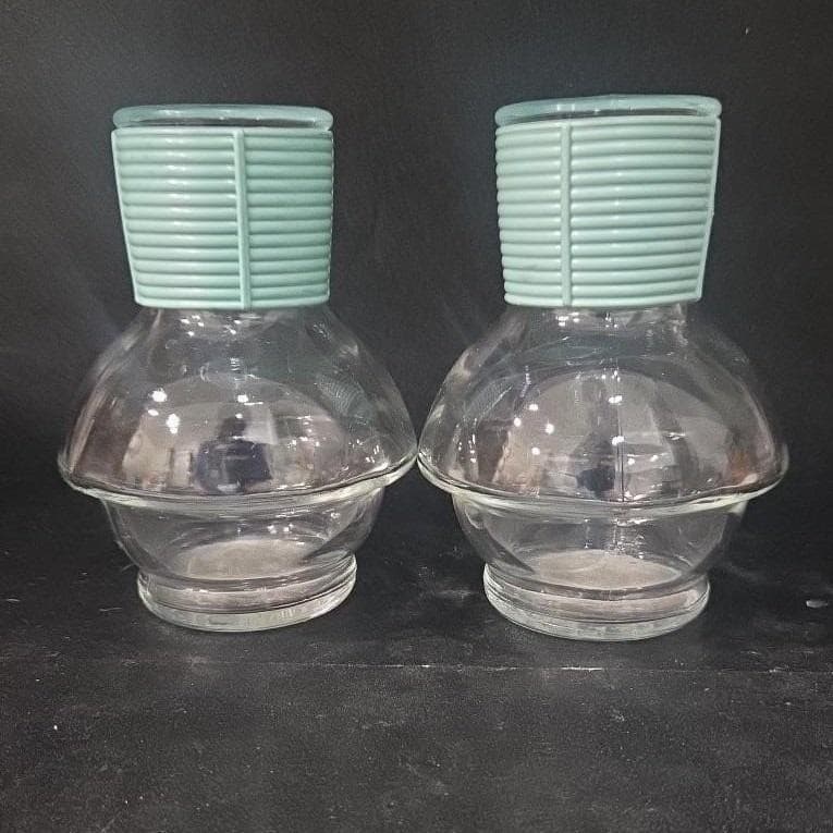 McKee Hottle Glass Decanters, Set of 2, Vintage Glasbake Coffee Tea Servers - Thumbnail 9