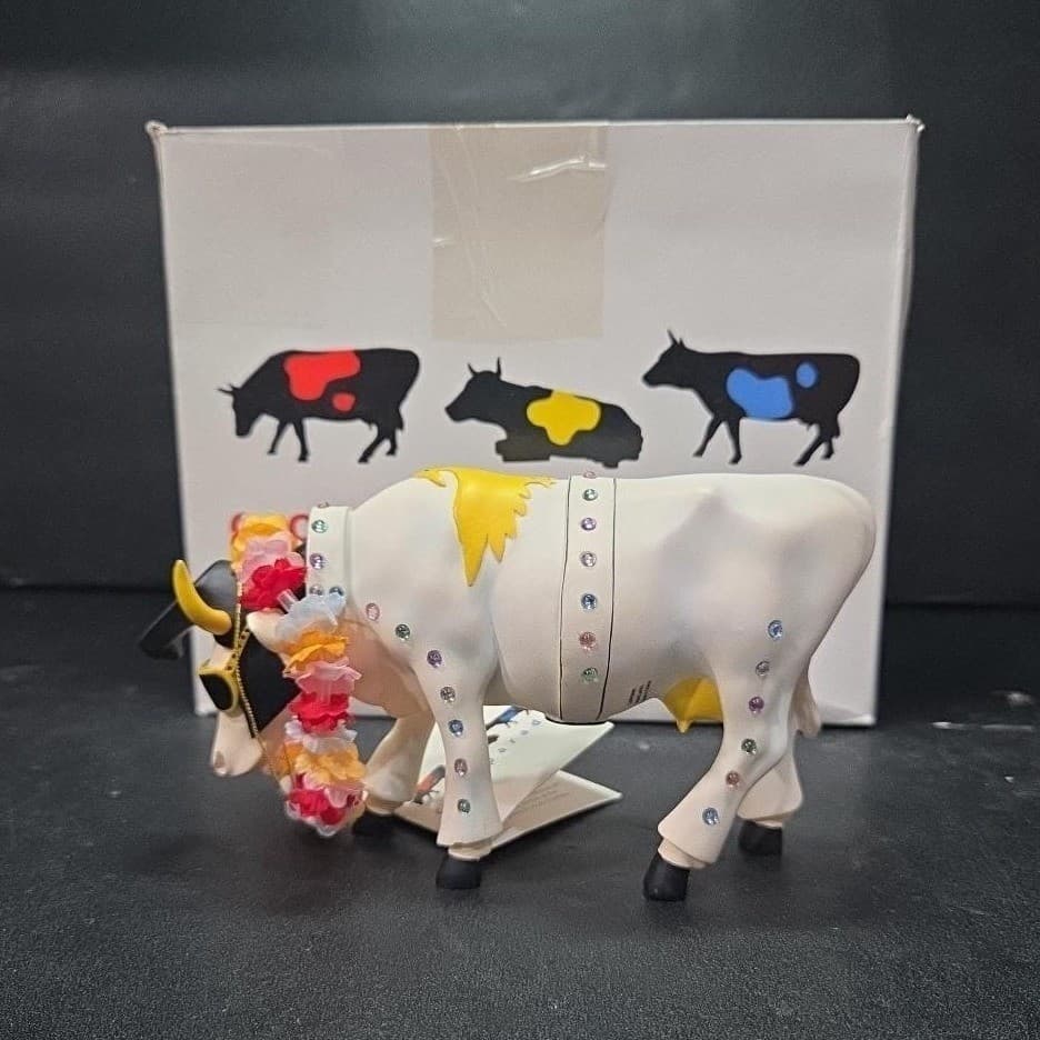 Cow Parade Rock-n-Roll Figurine, Westland Giftware, #9137, Box/Tag - Thumbnail 7