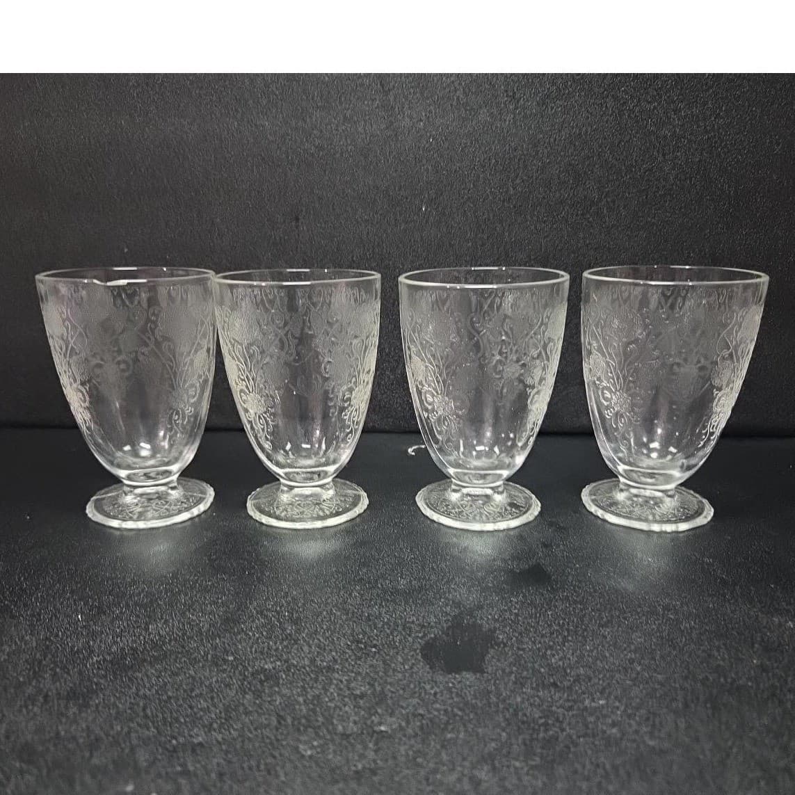 Hazel Atlas Florentine Poppy #1 Juice Glasses, Set of 4, Vtg Tumblers, Drinkware - Thumbnail 3