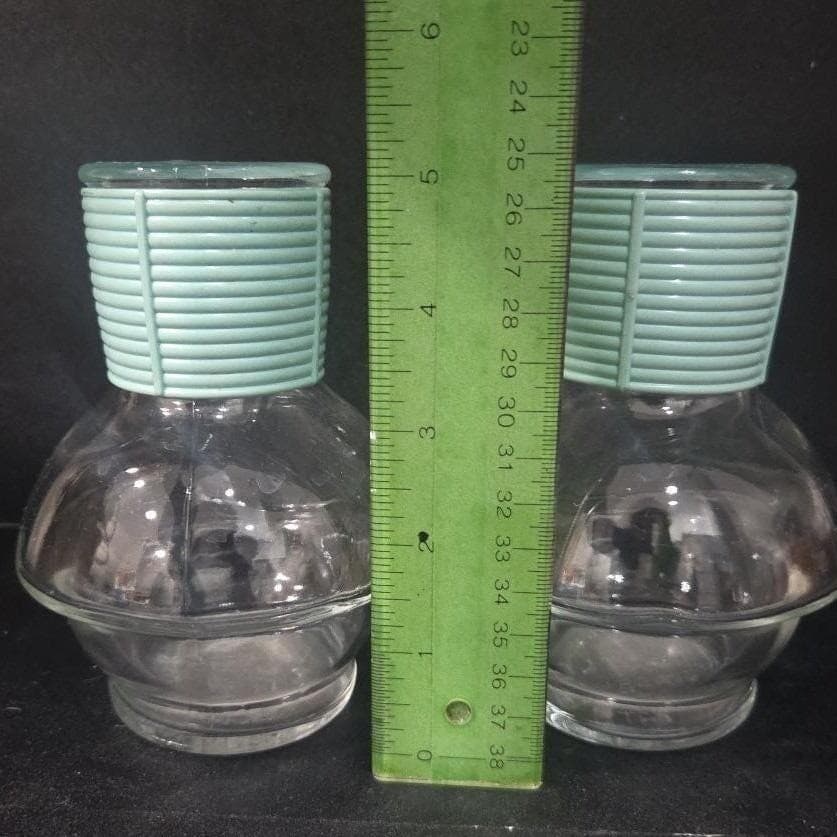 McKee Hottle Glass Decanters, Set of 2, Vintage Glasbake Coffee Tea Servers - Thumbnail 2