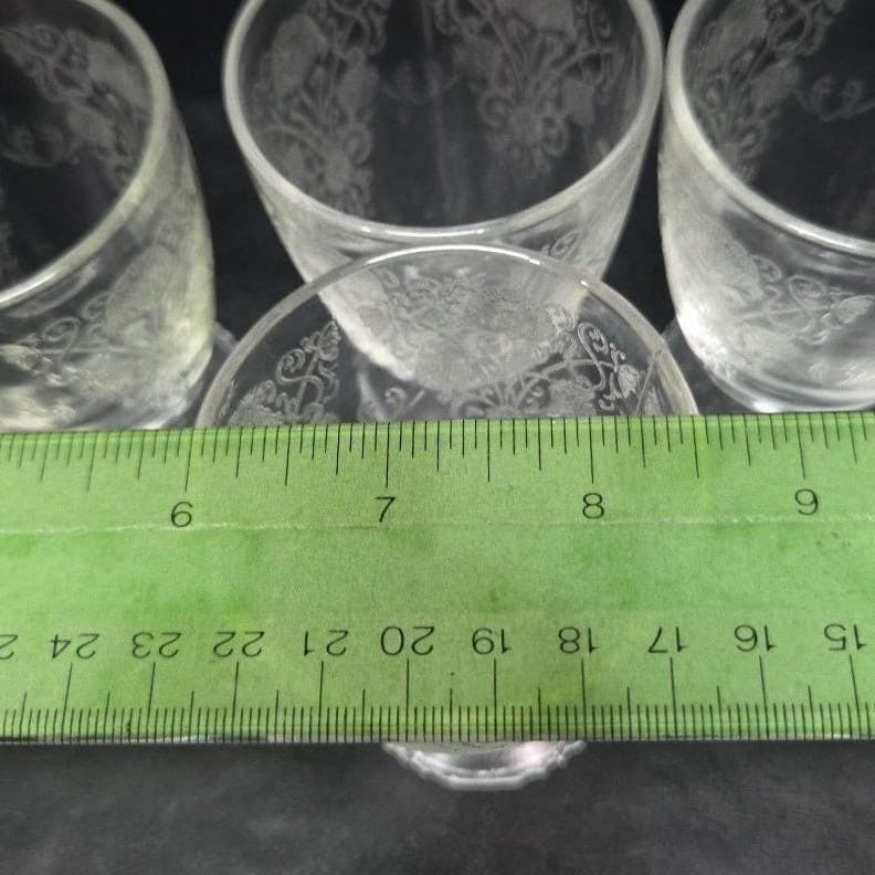 Hazel Atlas Florentine Poppy #1 Juice Glasses, Set of 4, Vtg Tumblers, Drinkware - Thumbnail 10