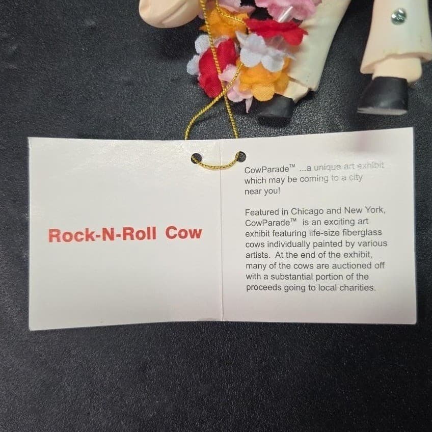 Cow Parade Rock-n-Roll Figurine, Westland Giftware, #9137, Box/Tag - Thumbnail 10