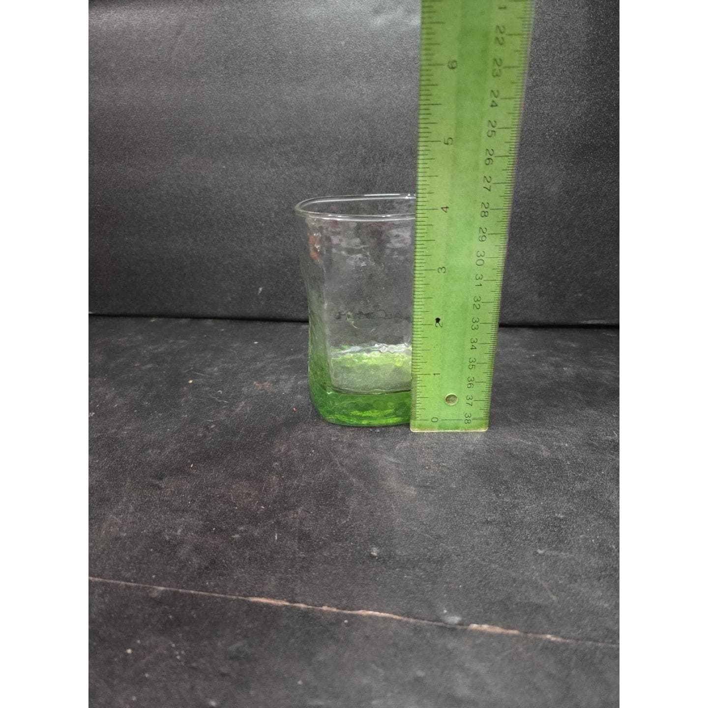 Crisa Style Lime Green Hammered Lowball Tumbler, Square Thumbprint Drinkware - Thumbnail 8