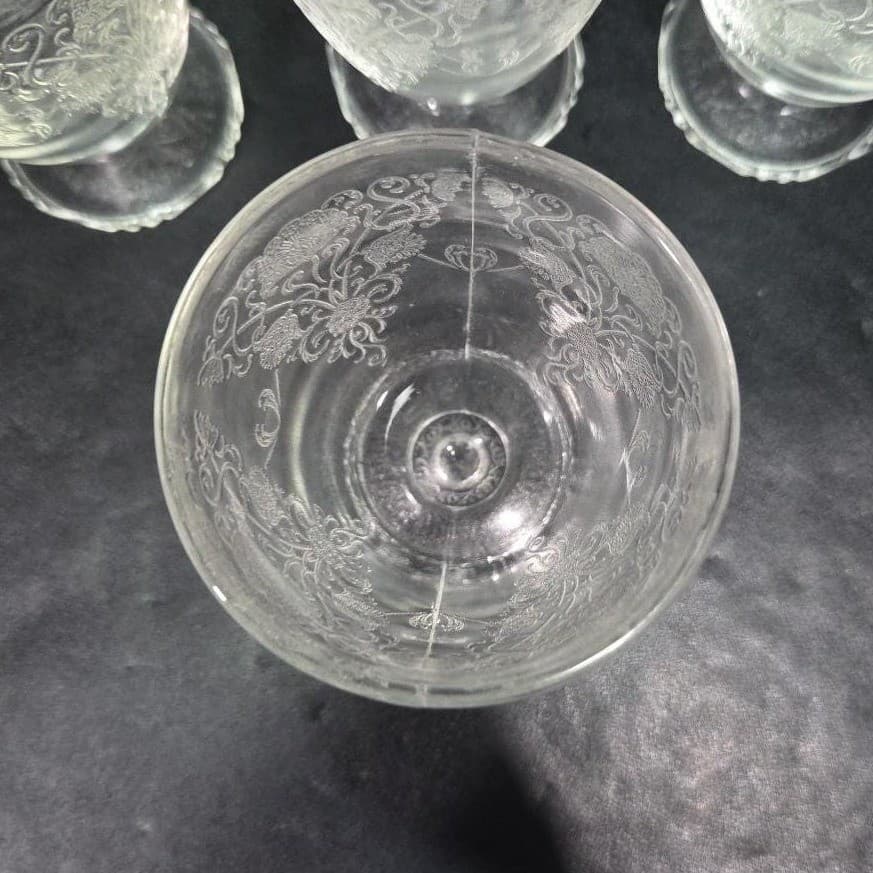 Hazel Atlas Florentine Poppy #1 Juice Glasses, Set of 4, Vtg Tumblers, Drinkware - Thumbnail 7