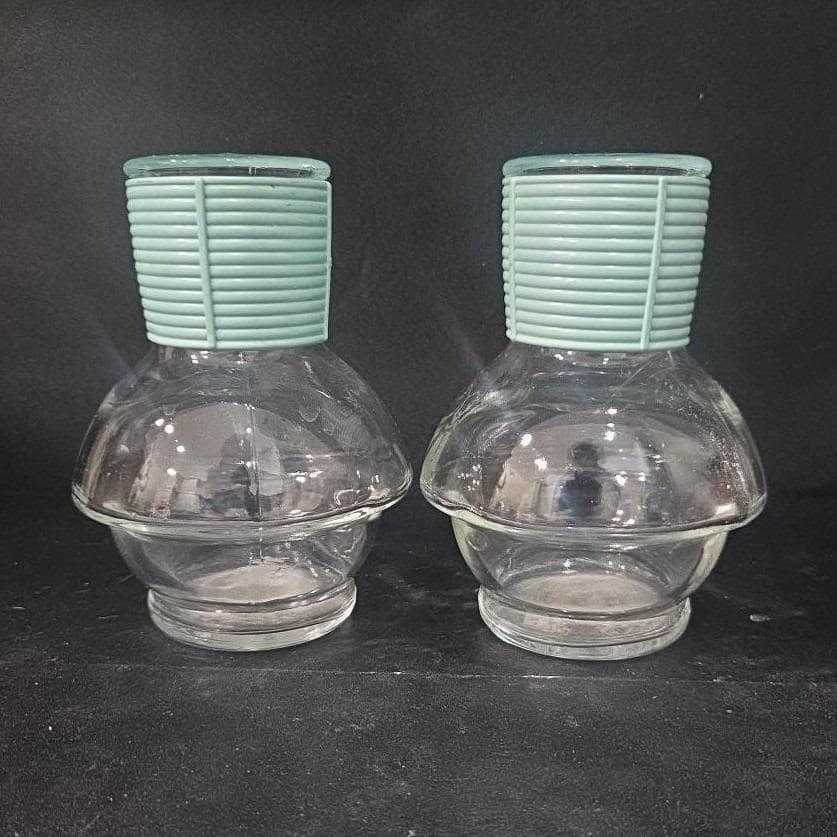 McKee Hottle Glass Decanters, Set of 2, Vintage Glasbake Coffee Tea Servers - Thumbnail 7