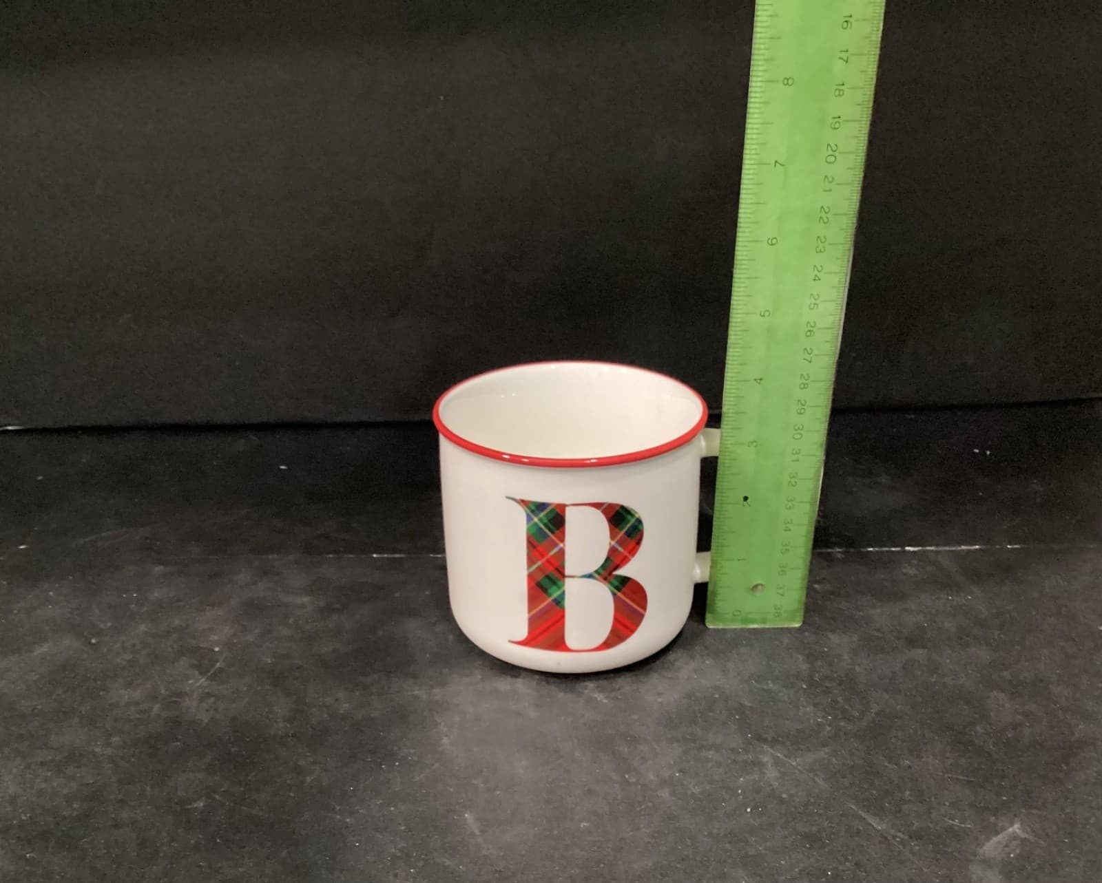 Bee & Willow Home Plaid Monogram Mug Personalized Letter B 16 oz Large Cup - Thumbnail 6