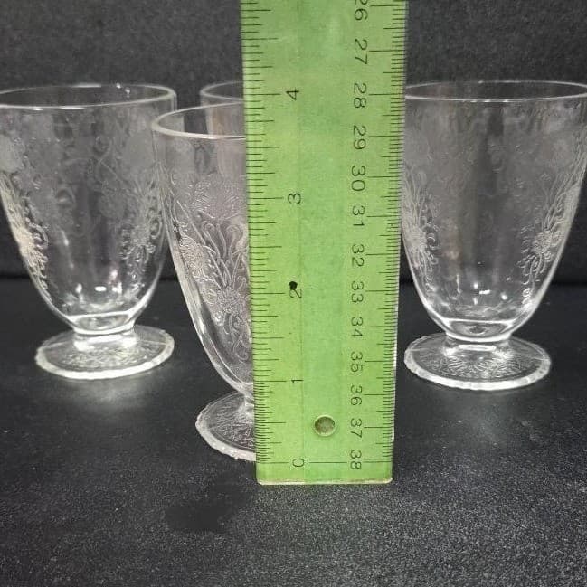 Hazel Atlas Florentine Poppy #1 Juice Glasses, Set of 4, Vtg Tumblers, Drinkware - Thumbnail 9