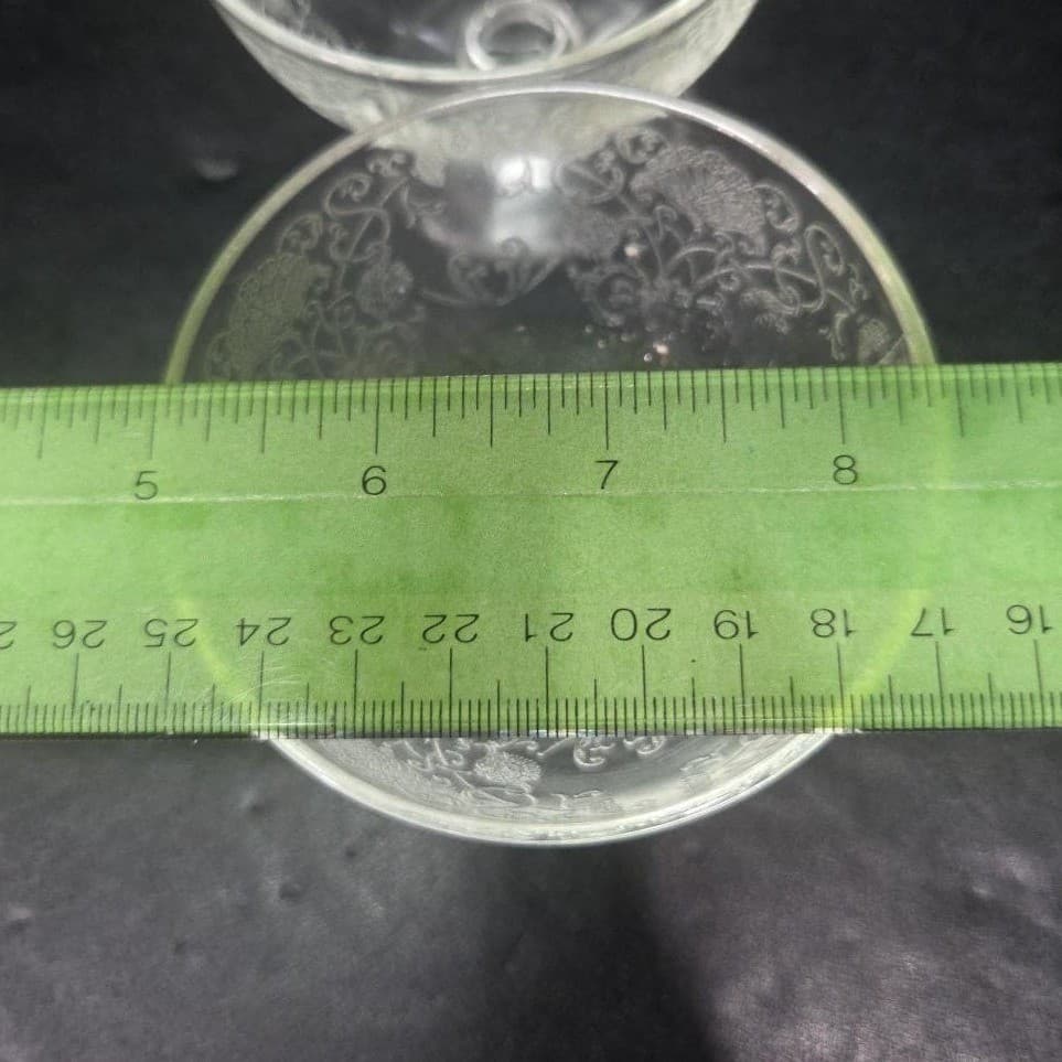 Hazel Atlas Florentine Sherbet Glasses, Set of 2, Vintage Footed Dessert Glass - Thumbnail 10