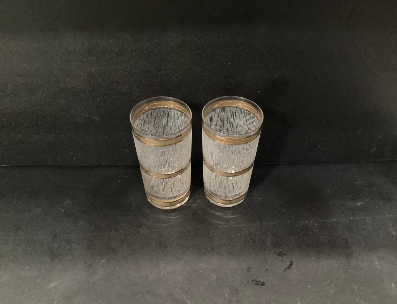 Vintage MCM Barware Culver 22K Gold Icicle 5.5 in Highball Glass ~ Set of 2 - Thumbnail 2