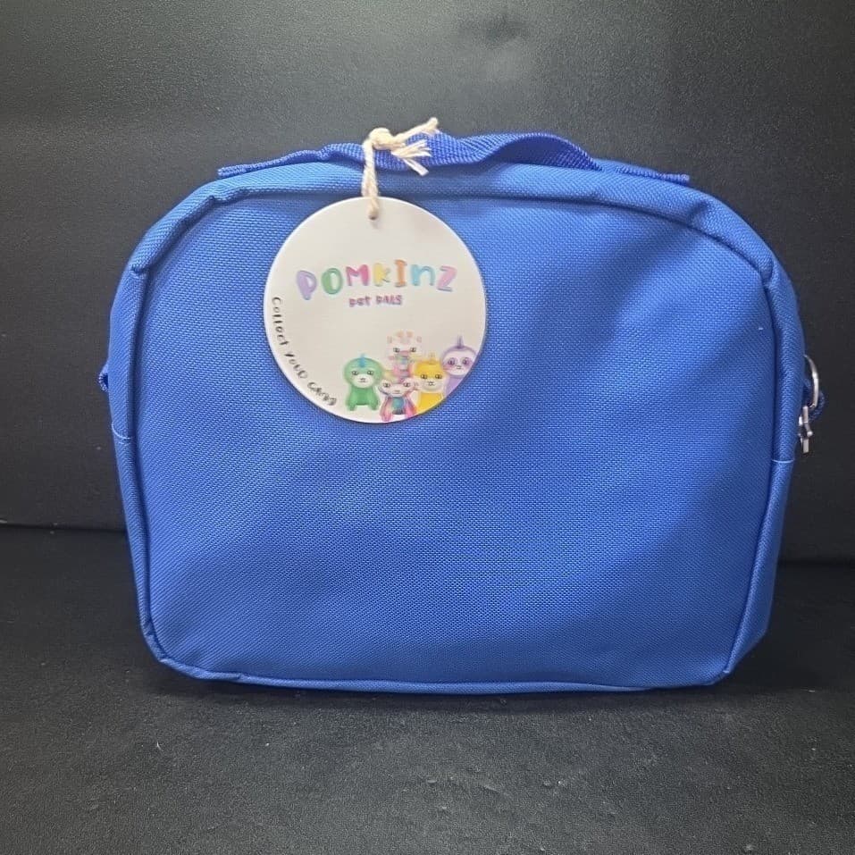 Pomkinz Pet Pals 5-Piece Plush Toy Set with Iridescent Blue Carrying Case Bag - Thumbnail 4