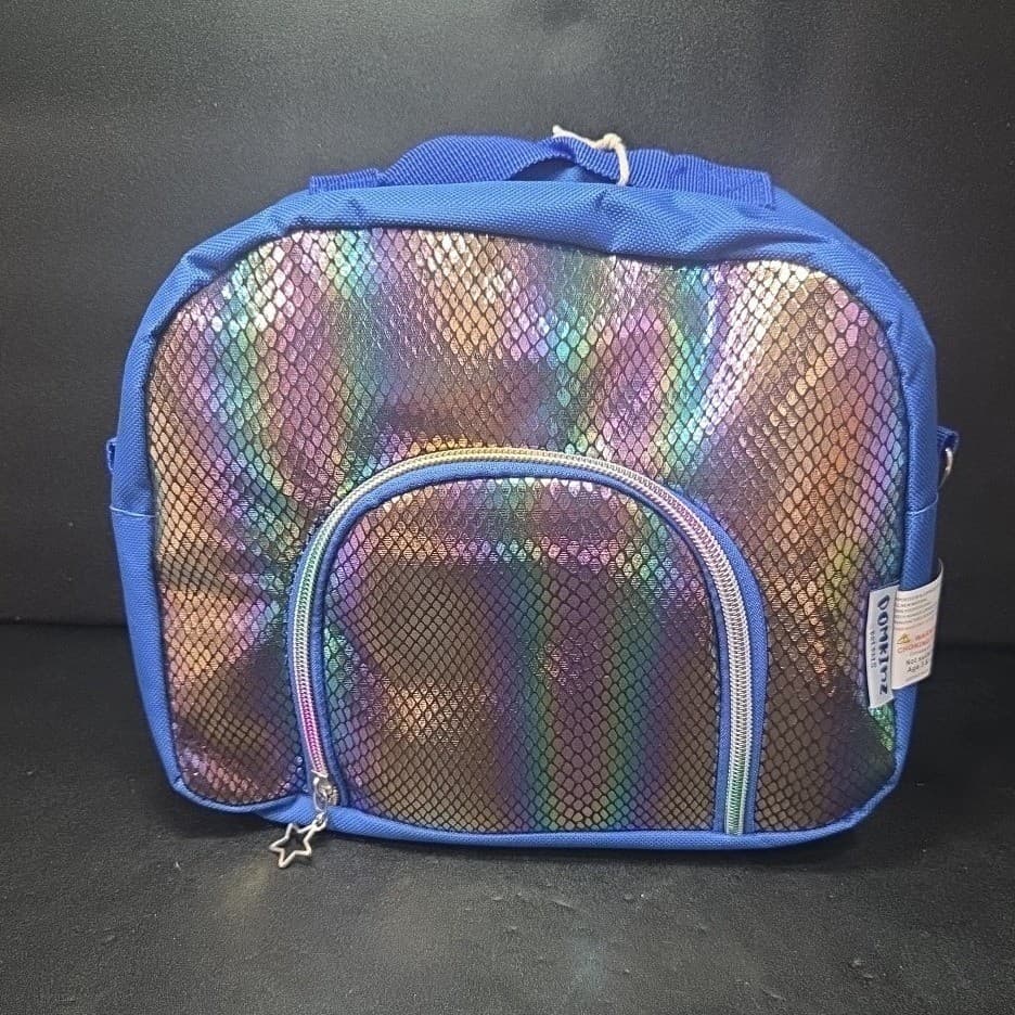 Pomkinz Pet Pals 5-Piece Plush Toy Set with Iridescent Blue Carrying Case Bag - Thumbnail 2