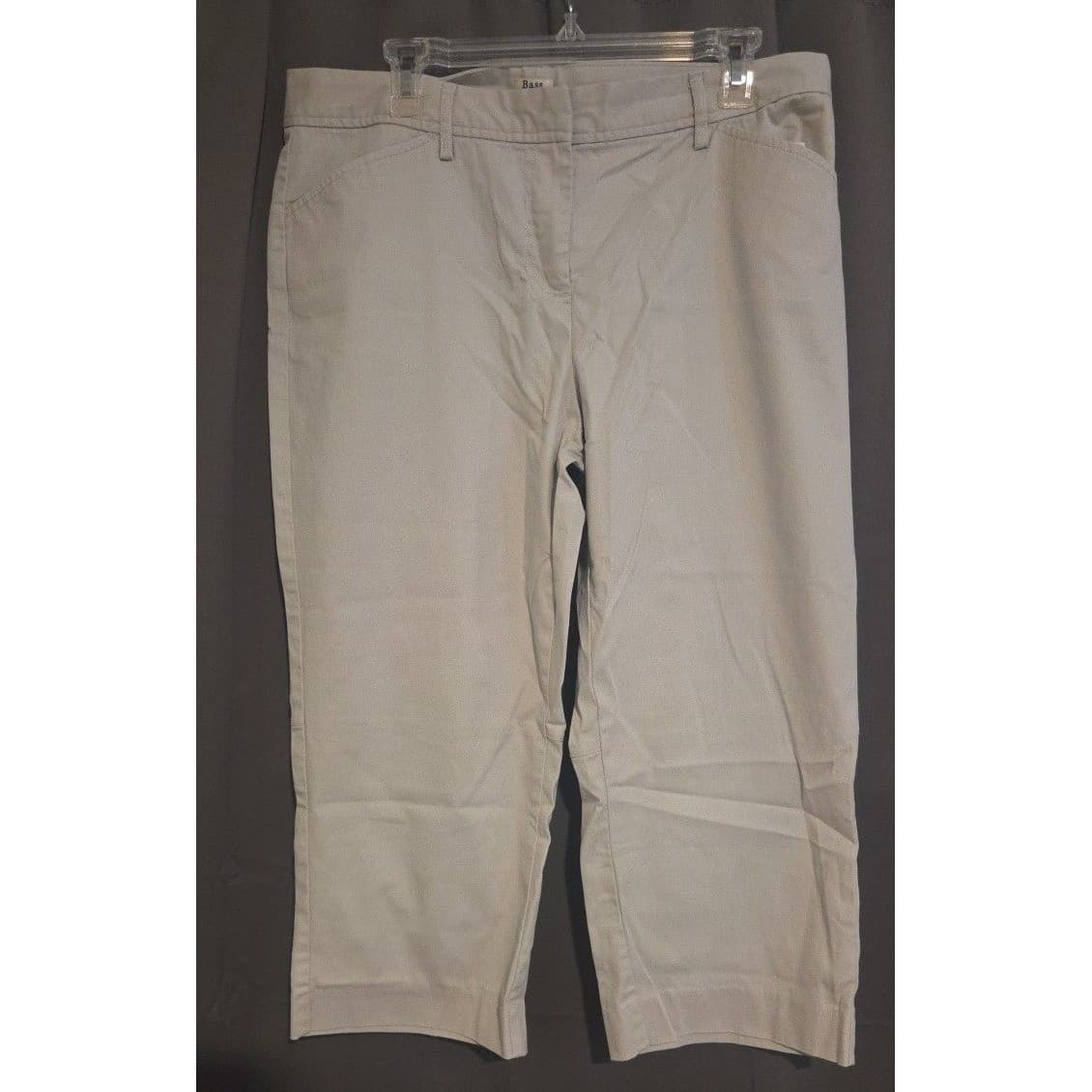 Bass Khaki Tan Stretch Cotton Cropped Capri Pants, Women's Size 14 - Thumbnail 3