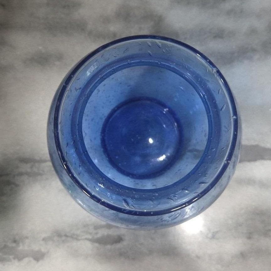 Indiana Glass Bubble Art Blue Vase, Vintage Centerpiece Decor, Replacement - Thumbnail 4