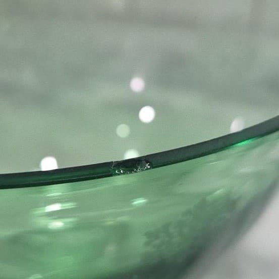 Christmas Green Crystal Footed Bowl, Etched Snowflakes, Vintage Holiday Decor - Thumbnail 11