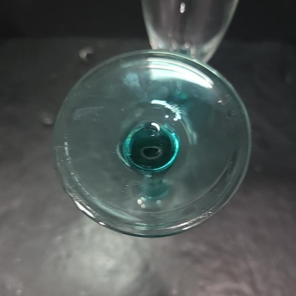 Luminarc Teal Champagne Flutes, Set of 2, Vintage Aqua Stemware Toasting Glasses - Thumbnail 8