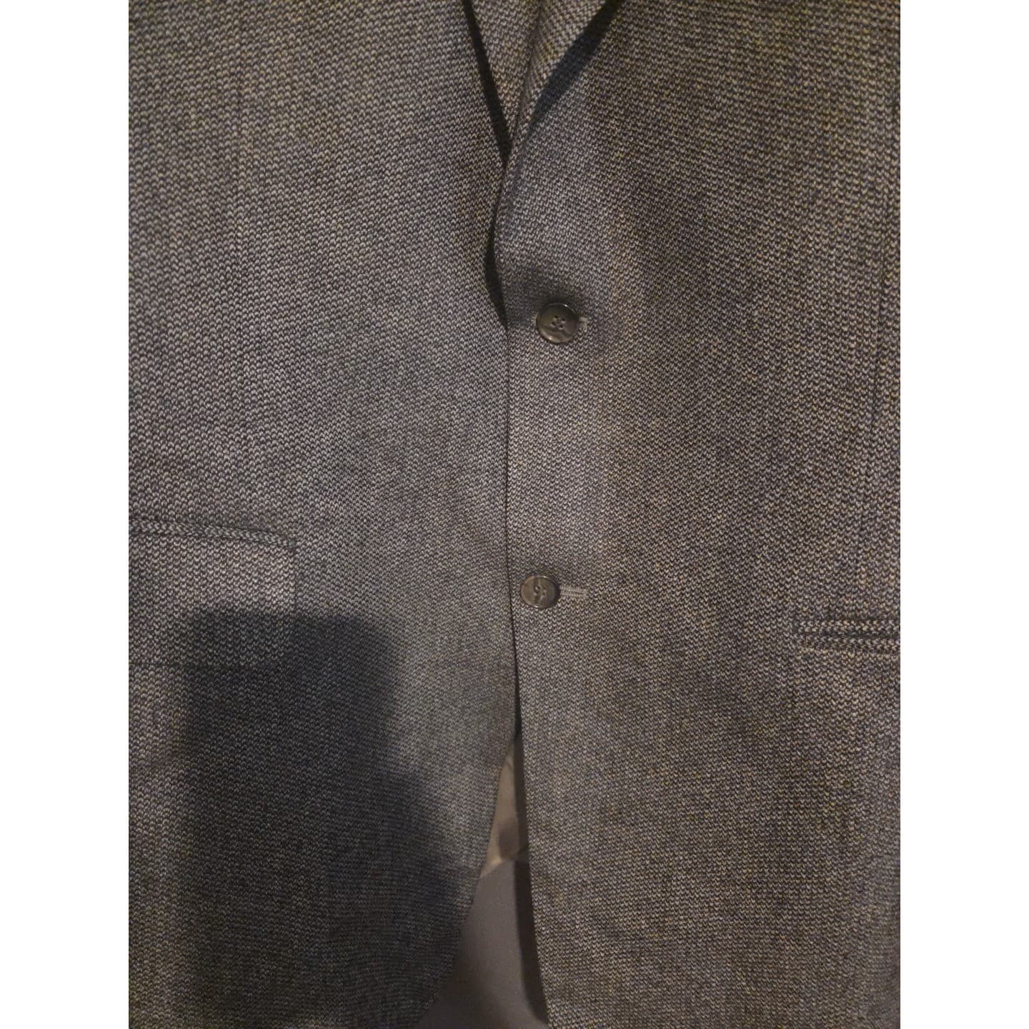 Roundtree & Yorke Gray Brown Micro Pattern Blazer, Men's 46L Sport Coat - Thumbnail 7