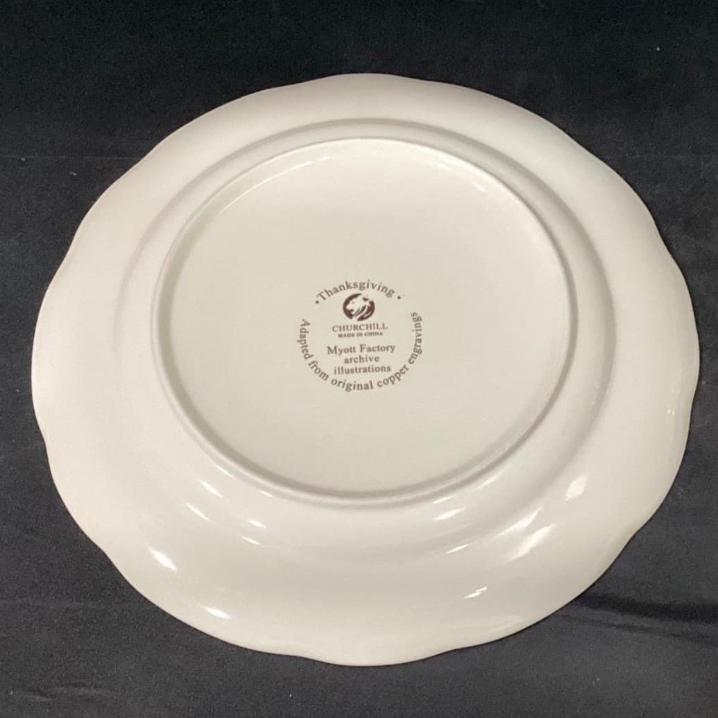 Churchill Myott Thanksgiving Soup Tureen Set, Four Piece Brown Transferware, Vtg - Thumbnail 8